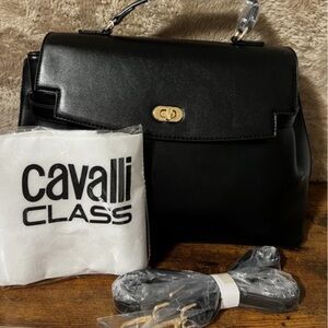 Cavalli Class Elegant Black Satchel